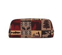 Rich&Rabbit Lodge Bear Sac de rangement portable avec fermeture éclair Motif cerf et poisson, Argenté, One Size