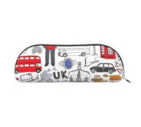 Rich&Rabbit Pochette à fermeture éclair polyvalente avec imprimé « I Love London » pour petits accessoires et petites pièces, Argenté, One Size