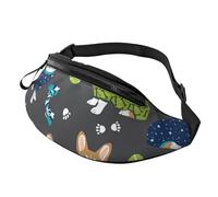 Rich&Rabbit Porter des vêtements Corgi Chiens Sac banane multifonction pour randonnée, voyage, course à pied, randonnée en montagne, noir, One Size