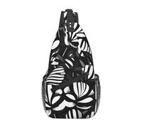 Rich&Rabbit Sac à bandoulière réglable avec imprimé floral et rayures noires et blanches pour extérieur, randonnée, équitation, noir, taille unique, Noir, Talla única