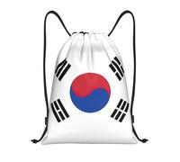 Rich&Rabbit Sac à dos à cordon de serrage pour homme et femme Motif drapeau de la République de Corée, Noir, M