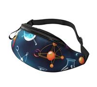 Rich&Rabbit Sac banane multifonction avec impression scientifique abstraite, chimie, pour randonnée, voyage, course à pied, randonnées en montagne, noir, One Size