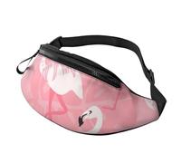 Rich&Rabbit Sac banane multifonction avec imprimé flamant rose feuilles de palmier pour randonnée, voyage, course à pied, randonnées en montagne, noir, One Size