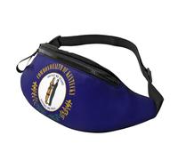 Rich&Rabbit Sac banane multifonction imprimé drapeau de l'État du Kentucky pour randonnée, voyage, course à pied, randonnée en montagne, noir, One Size