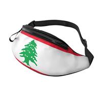 Rich&Rabbit Sac banane multifonction imprimé drapeau du Liban pour randonnée, voyage, course à pied, randonnée en montagne, noir, One Size