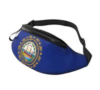 Rich&Rabbit Sac banane multifonction imprimé drapeau du New Hampshire pour randonnée, voyage, course à pied, randonnées en montagne, noir, One Size