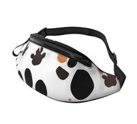Rich&Rabbit Sac banane multifonction imprimé empreintes de pattes d'animaux pour randonnée, voyage, course à pied, randonnées en montagne, noir, One Size