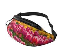 Rich&Rabbit Sac banane multifonction imprimé tulipes colorées pour randonnée, voyage, course à pied, randonnées en montagne, noir, One Size