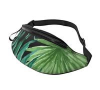 Rich&Rabbit Sac banane multifonctionnel imprimé feuilles de palmier transparent pour randonnée, voyage, course à pied, randonnée en montagne, noir, One Size