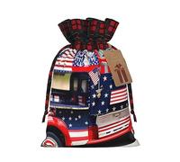 Rich&Rabbit Sac de rangement avec cordon de serrage imprimé camion patriotique 4 juillet