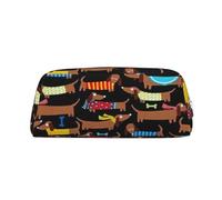 Rich&Rabbit Sac de rangement pour maquillage avec fermeture éclair et imprimé teckels - Sac de rangement portable pour usage quotidien - Inscription « I Love My Dog », Argenté, One Size