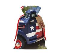 Rich&Rabbit Sacs de cadeaux de Noël avec imprimé camions patriotiques du 4 juillet, sacs à cordon de serrage