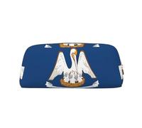 Rich&Rabbit Trousse de maquillage avec fermeture éclair et motif drapeau de l'État de Louisiane - Sac de rangement portable pour usage quotidien, doré, One Size