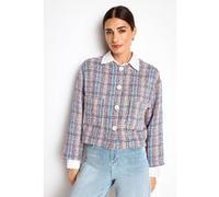 Rich & Royal BouclÉ Jacket With Rounded Neckline Cotton Blue Taille: L | Vestes courtes Outlet | Femme | Bleu