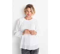 Rich & Royal Plissee Blouse Pearl White Taille: 40 | Chemisiers Outlet | Femme | Blanche