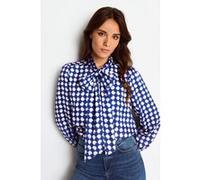Rich & Royal Printed Blouse With Bow Midnight Blue Taille: 38 | Chemisiers Outlet | Femme | Bleu