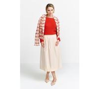 Rich & Royal Seamless Crew Neck Half Cardigan Sunset Red Taille: L | Pulls Outlet | Femme | Rouge