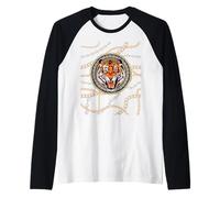 Rich Wild Tiger with Printed Gold Chains & Diamonds Style Manche Raglan