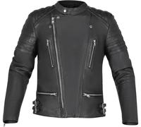 Richa Camden Blouson en cuir de moto, noir, taille 52 pour homme