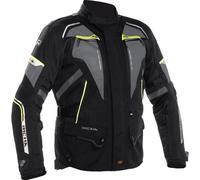 Richa Infinity 2 Flare veste textile de moto imperméable, noir/gris/jaune, Taille L