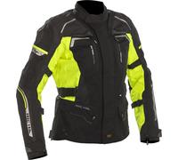 Richa Infinity 2 imperméable à l’eau dames moto textile veste, noir/jaune, Taille 4XL