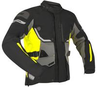 Richa Infinity 3 Pro Veste textile de moto imperméable, noir/gris/jaune fluo, Taille XXL
