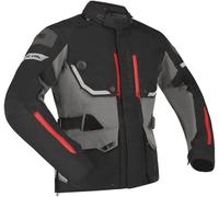 Richa Infinity 3 Pro Veste textile de moto imperméable, Noir/Gris/Rouge, Taille 4XL