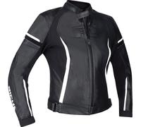 Richa Laura Veste en cuir de moto pour dames, noir-blanc, taille 40 pour femmes