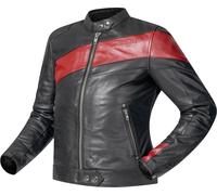 Richa Paige Veste en cuir moto pour femmes, noir-rouge, taille 34