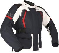 Richa Phantom 3 imperméable à l’eau dames moto textile veste, Gris clair/bleu/rouge, Taille 5XL