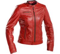 Richa Scarlett Veste en cuir de moto pour dames, rouge, taille 38 pour femmes