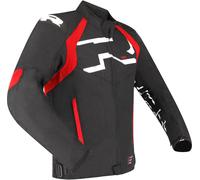 Richa Stradale Tex WP Veste textile de moto imperméable, noir-blanc-rouge, taille L pour homme