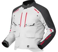 Richa Taurus Veste textile moto imperméable, Gris/Rouge, Taille XL