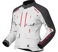 Richa Taurus Veste textile moto pour femmes imperméable, gris-rouge, taille 2XL