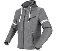 Richa Toulon 2 Blouson en cuir de moto, Gris/blanc, Taille 64