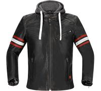 Richa Toulon 2 Blouson en cuir de moto, noir-rouge, taille 48 pour homme