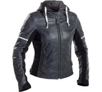 Richa Toulon 2 Veste en cuir de moto pour dames, Gris foncé, Taille 38