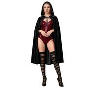 Richaa Cape à capuche en velours pour Halloween, Noël