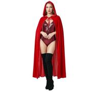 Richaa Cape à capuche en velours pour Halloween, Noël