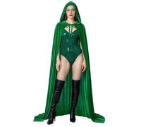 Richaa Cape à capuche en velours pour Halloween, Noël