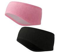 Richaa Elastique Bandeau Sport Cheveux Femme Homme, 2 Pièces Cache Oreille Femme Bandeau Anti Bruit, Accessoires Velo pour Sports Ski Course à Pied Cyclisme (Noir+Rose)