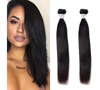 RICHAIR - Tissage Bresilien En Lot 2 Bundles Lisse 26 Pouces Meches Bresiliennes 50g/bundle (100g total) Cheveux Naturel Humain Vierges Straight Extensions Hair 8A