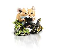 Richard Cooper Studio Michael Simpson Couple de souris en bronze coulé à froid peinte à la main