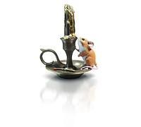 Richard Cooper Studio Michael Simpson Souris sur bougeoir en bronze coulé à froid peinte à la main