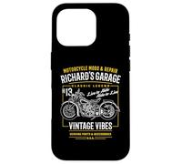 Richard Garage Vintage Moto Design pour Nom Richard Coque pour iPhone 16 Pro