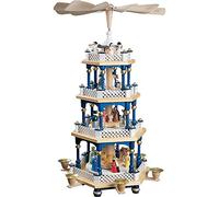 Richard Glässer Seiffen Pyramide de Noël scène de la Nativité, 3 étages, Hauteur 54 cm, Erzgebirge Originale de Richard Glaesser