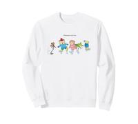 Richard Scarry Characters Lineup Ice Skating Winter Snow Fun Sweatshirt