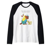 Richard Scarry Mr. Beaver Hammering Wood Construction Manche Raglan
