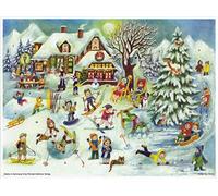 Richard Sellmer Verlag Calendrier de l'Avent "Ski hut" : calendrier de l'Avent en papier avec mica