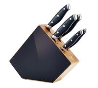 Grand Chef - Bloc 5 Couteaux De Cuisine - Noir Et Bois